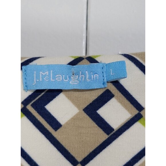 J. McLaughlin Women's LG Judith Dress Kaleidoscope Geometric Print Midi - Picture 3 of 9